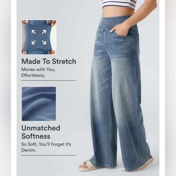 HALARA Denim - Halara Flex™ High Waisted, Baggy, 
Wide Leg, Casual Pocketed Jeans, Size L